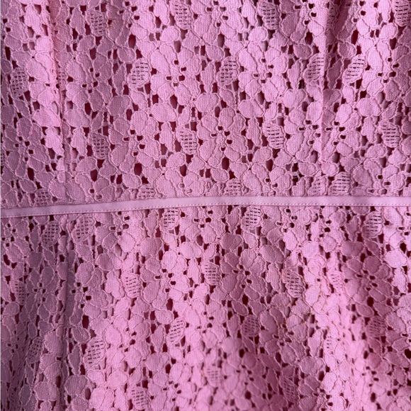Ann Taylor Pink Lace V-Neck A-Line Dress Women's petite size 4 spring weddings! - Picture 7 of 8